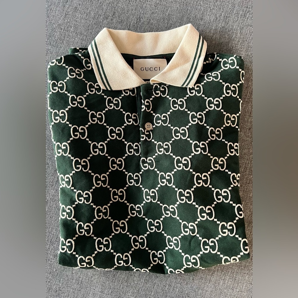 Gucci GG polo in green